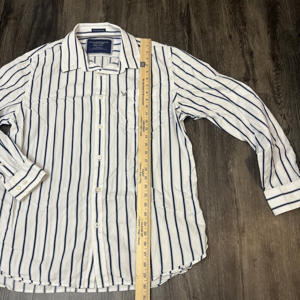 Mens Big & Tall American Eagle Outfitter 2XL Vintage Fit Shirt Long Sleeve WHITE - Picture 3 of 11
